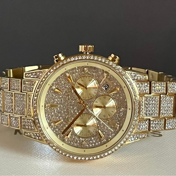 Michael Kors Women’s Ritz Pave Gold-Tone Watch
Case Size: 37mm
MSRP: $725 - Picture 7 of 11